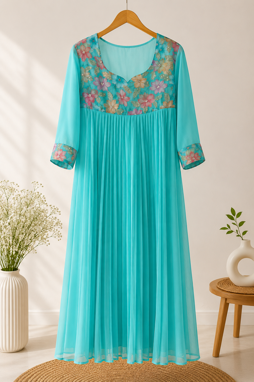 Bloom and Breeze - Blue Aline dress
