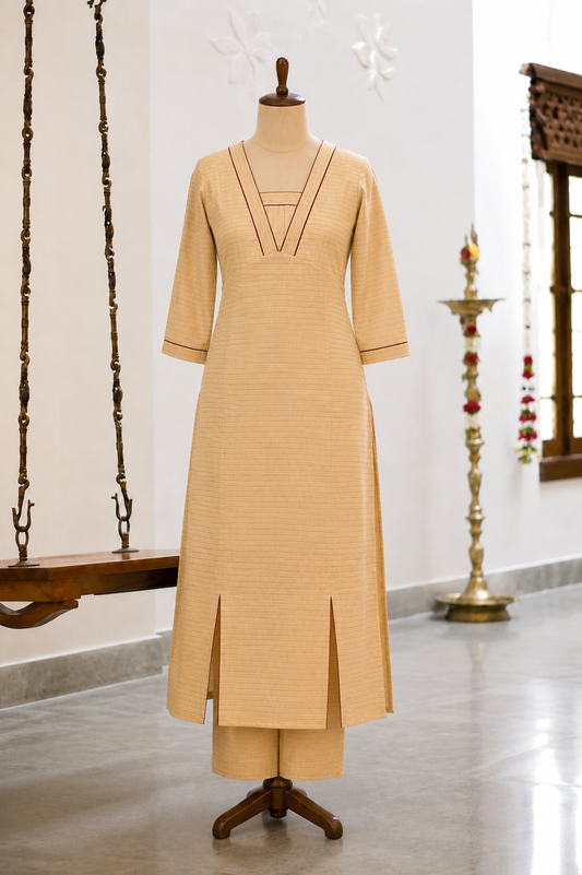 Mayuri - golden checked delight Kurti