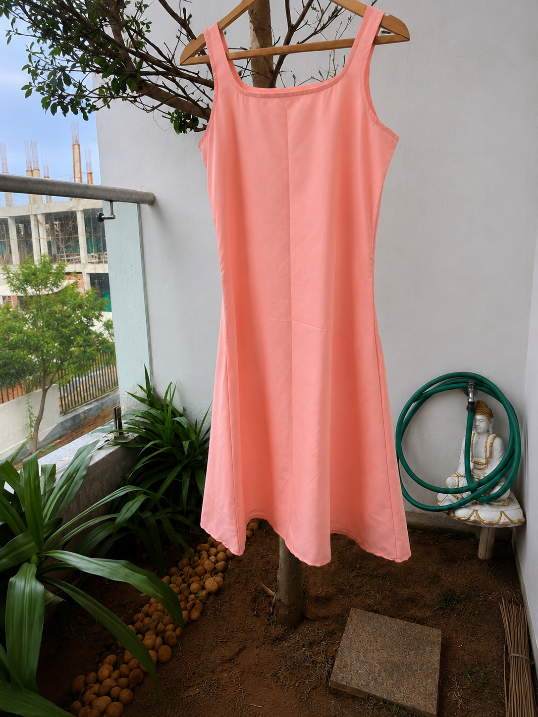 Bloom and Breeze - Peach pink Aline dress