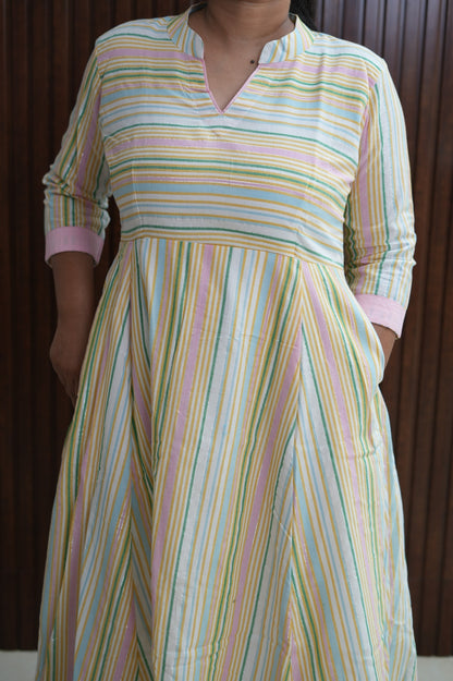Cassata Pink Stripe Maxi Dress