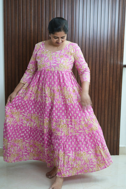 Pink Jaipur Twirl Floral Dress