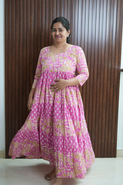 Pink Jaipur Twirl Floral Dress
