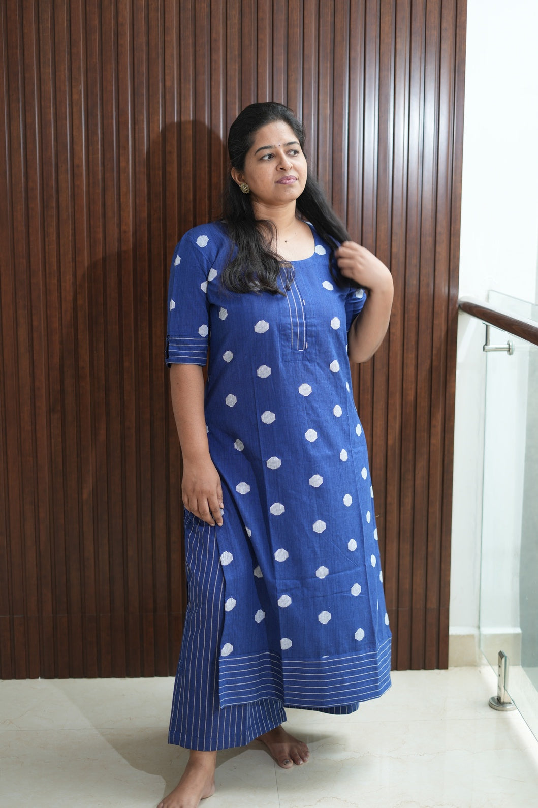 Imperial Blue podium Kurti set