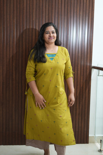 Earthy Mustard Green Kurti