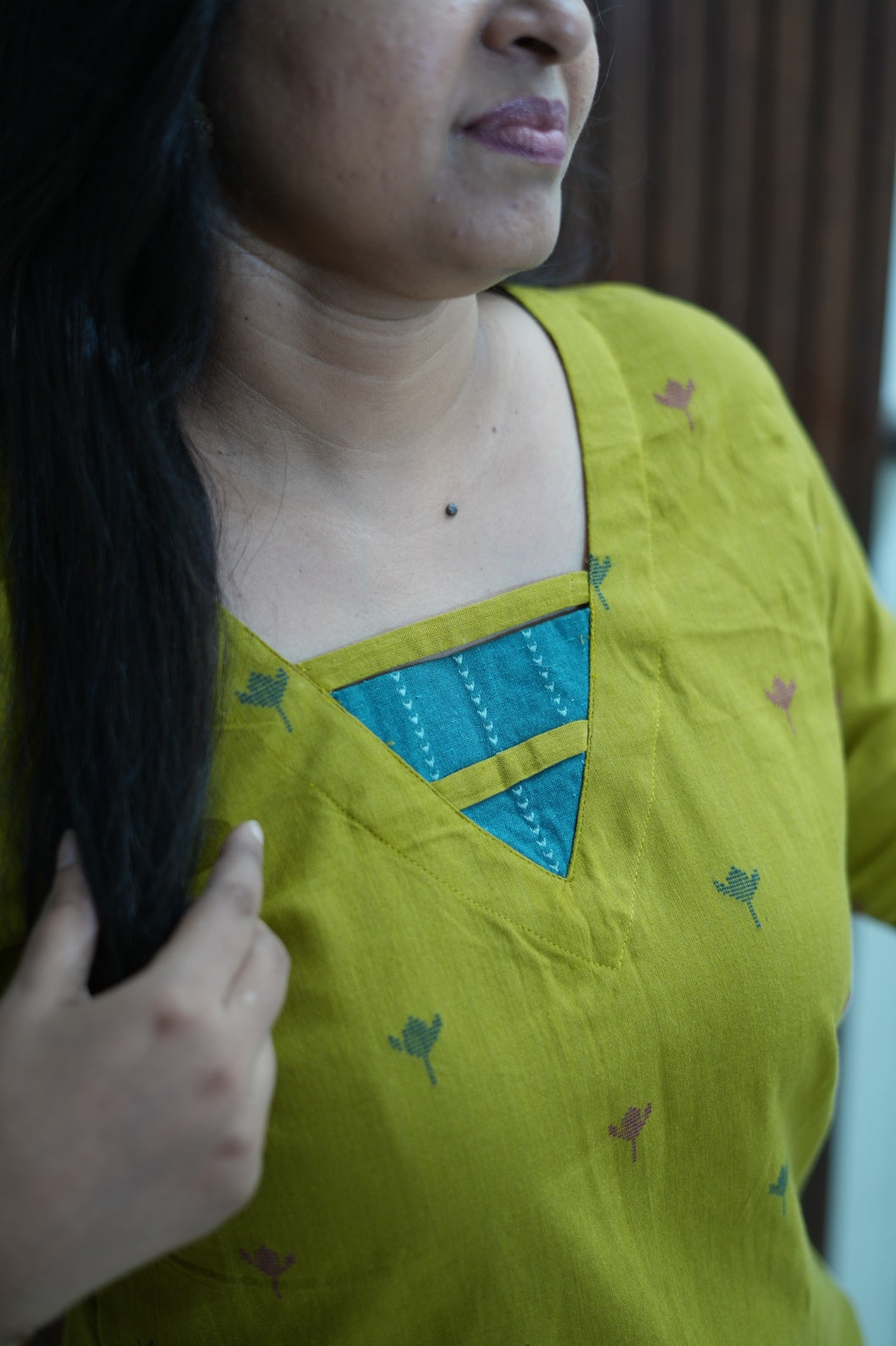 Earthy Mustard Green Kurti