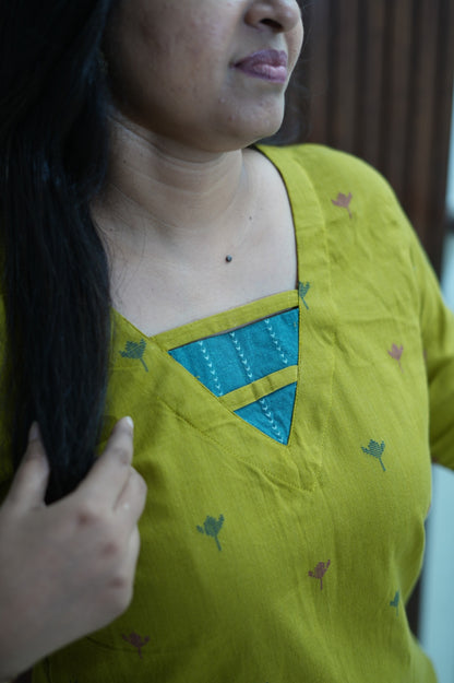 Earthy Mustard Green Kurti