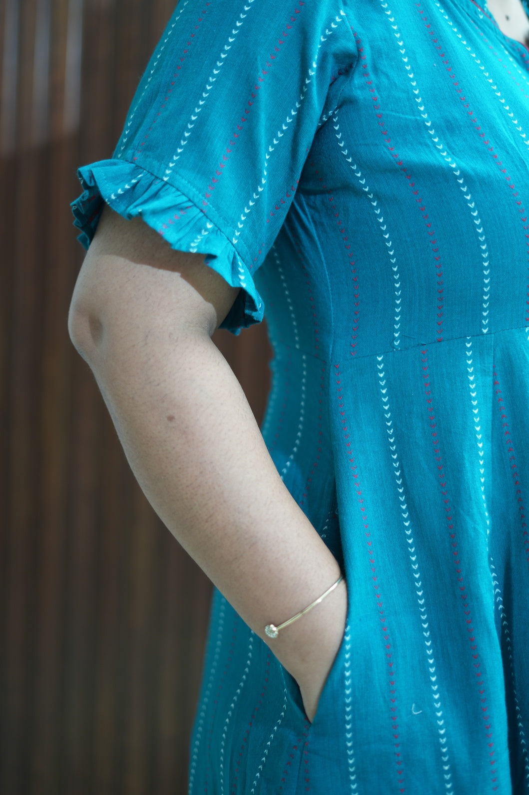Dusty Peacock Blue Short Maxi