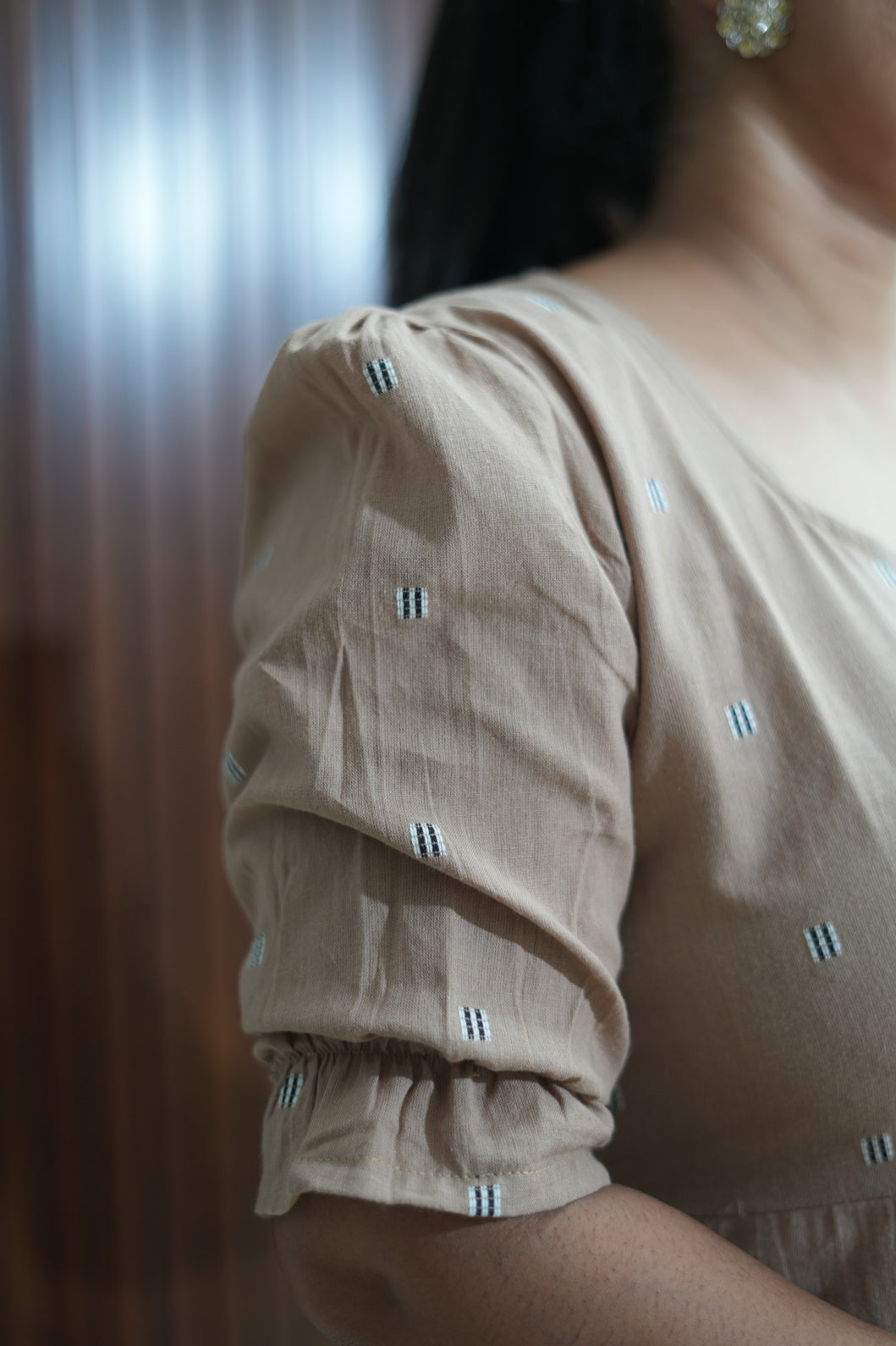 Earthy Chikoo Frill Dress