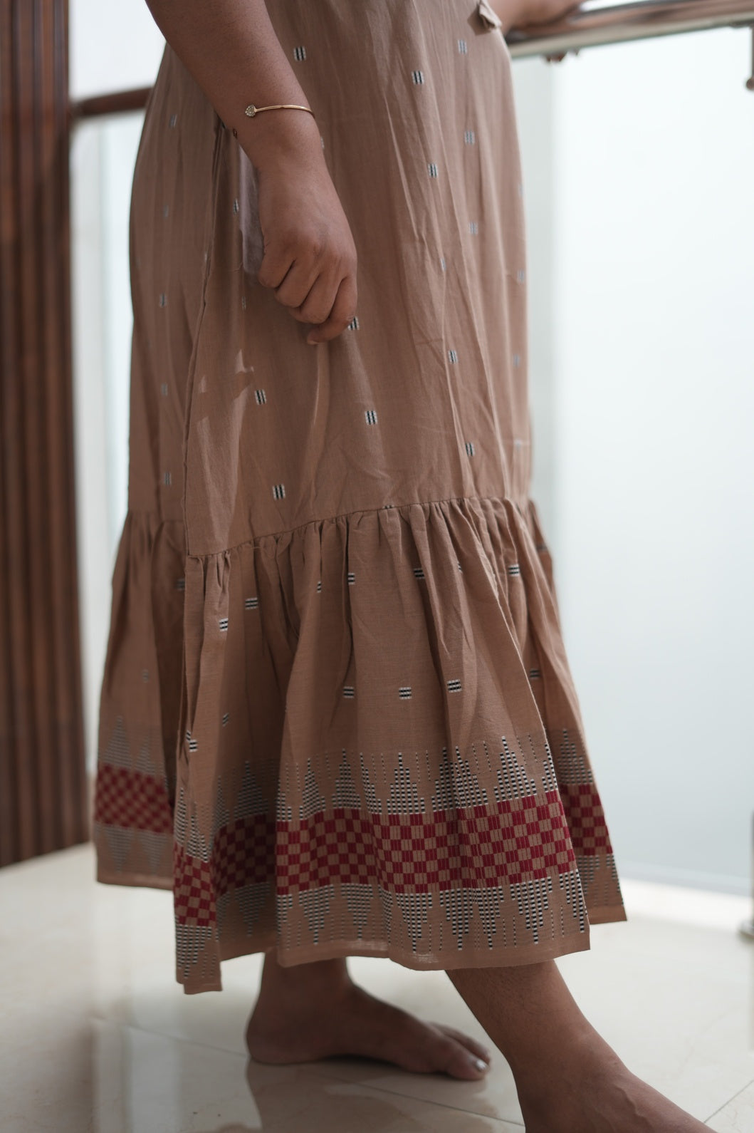 Earthy Chikoo Frill Dress