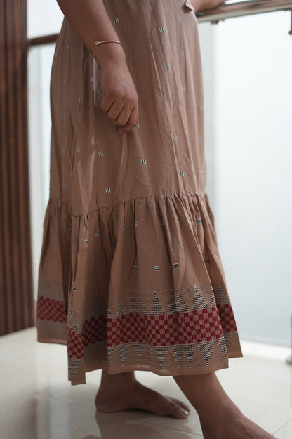 Earthy Chikoo Frill Dress