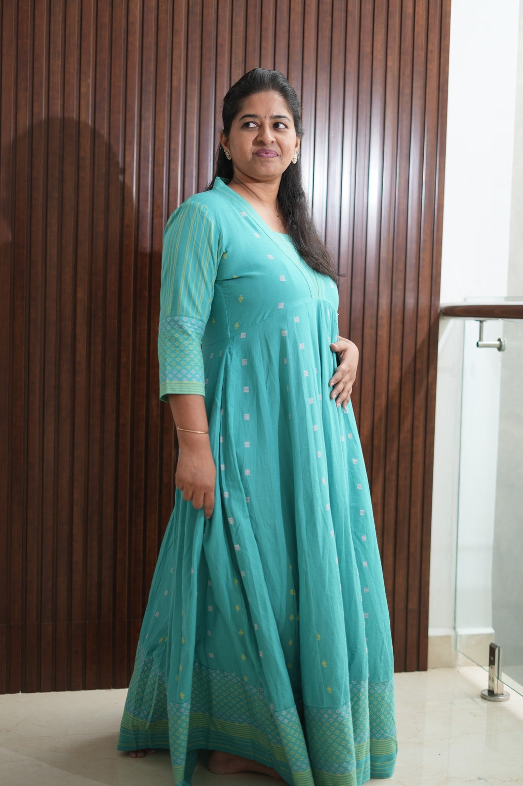 Minted Blue Elegance Anarkali