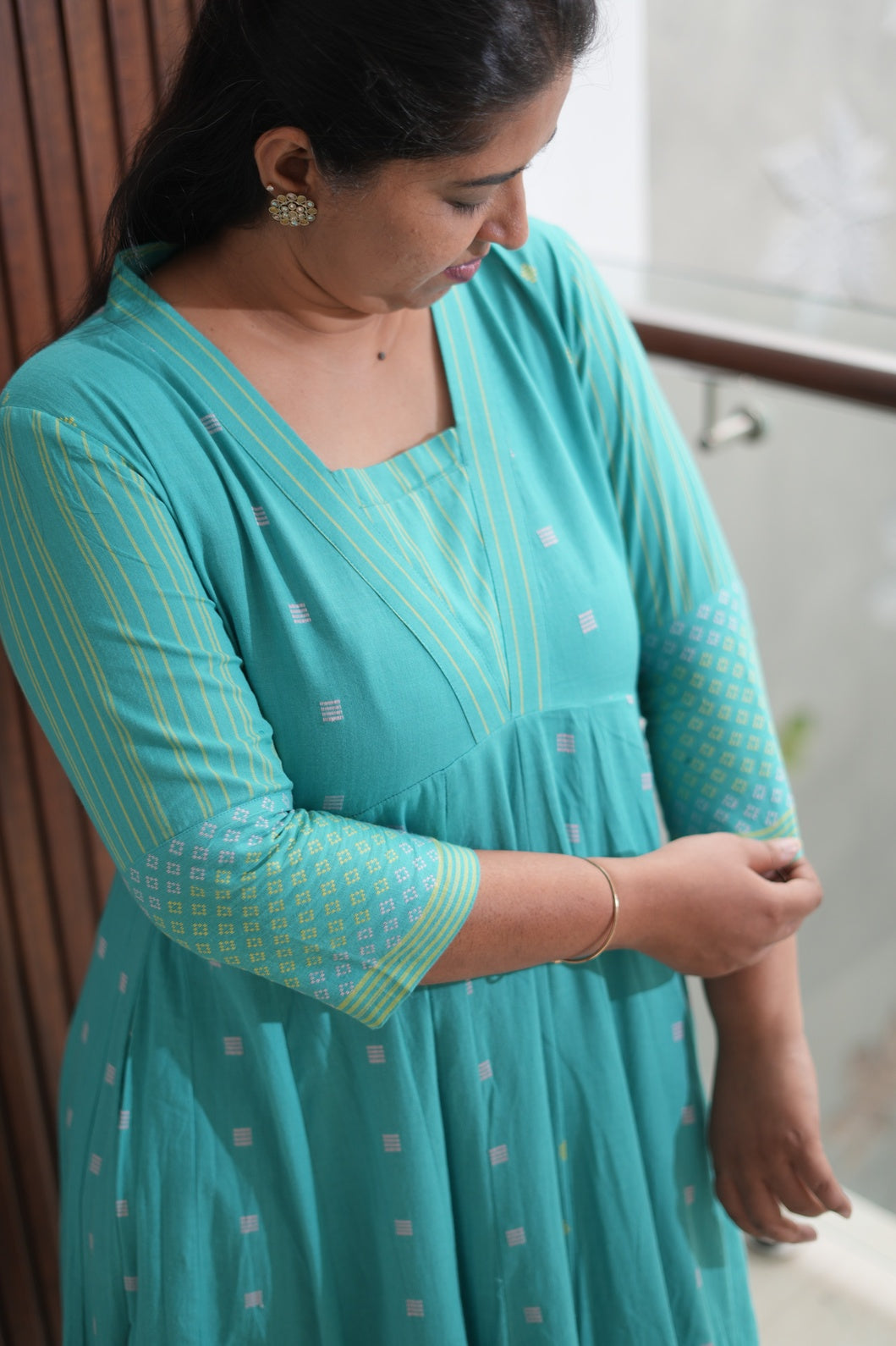 Minted Blue Elegance Anarkali