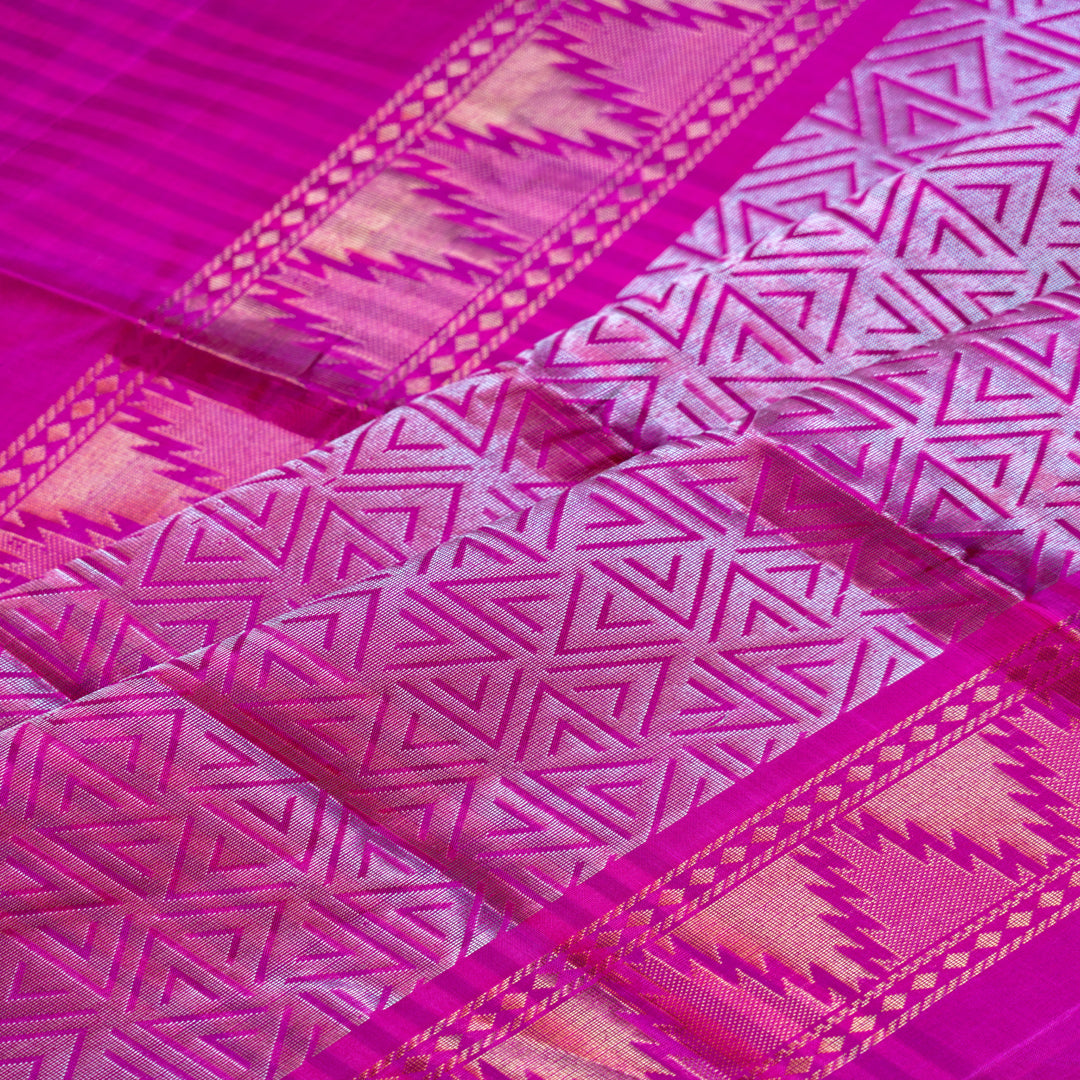 Magenta pink soft silk saree