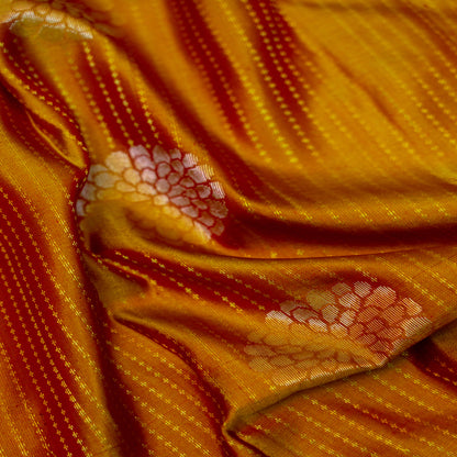 Mustard yellow soft silk saree