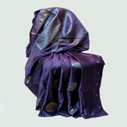 Grape Color Soft silk Saree