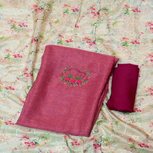 Flamingo pink Color Set with Kota Silk Duppatta