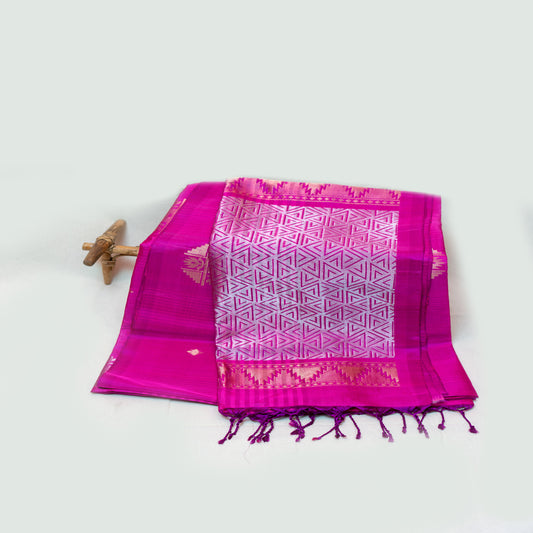 Magenta pink soft silk saree