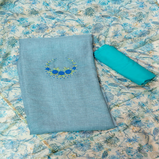 Baby blue Color Set with Kota Silk Duppatta