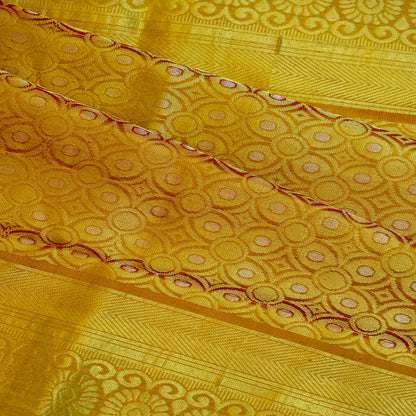 Mustard yellow soft silk saree