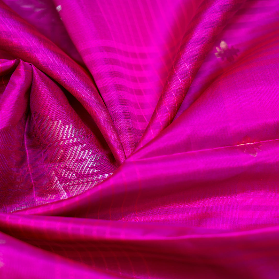 Magenta pink soft silk saree